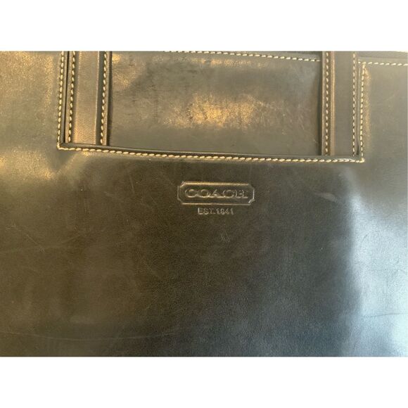 Coach Leather Briefcase Black Slim - Picture 8 of 16